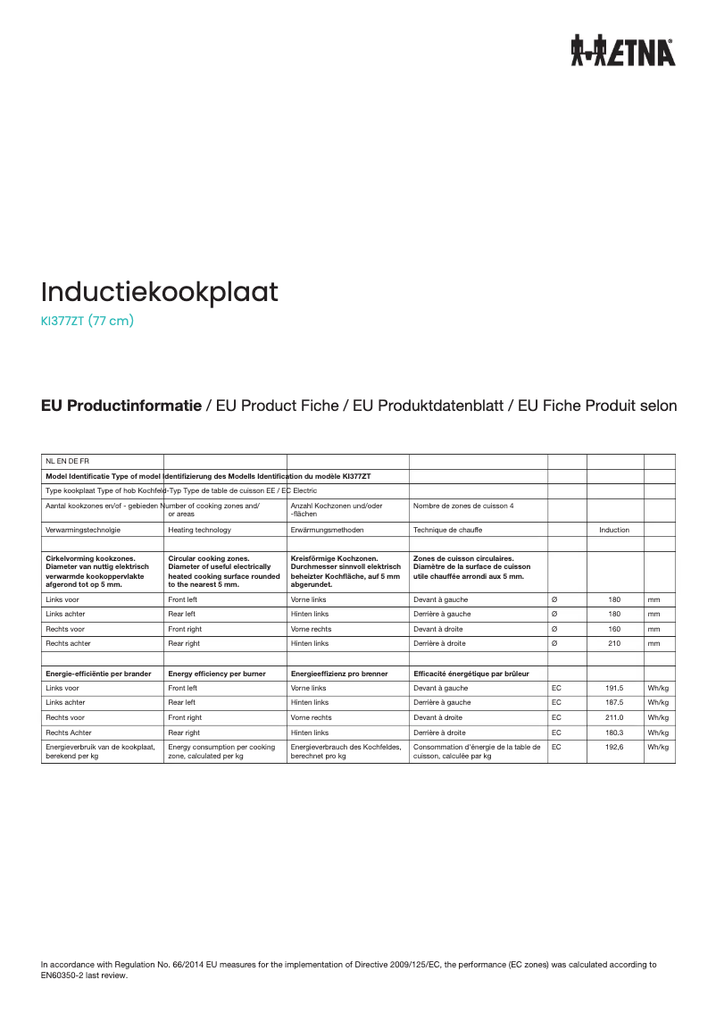 Image de la première page du manuel de l'appareil KI377ZT