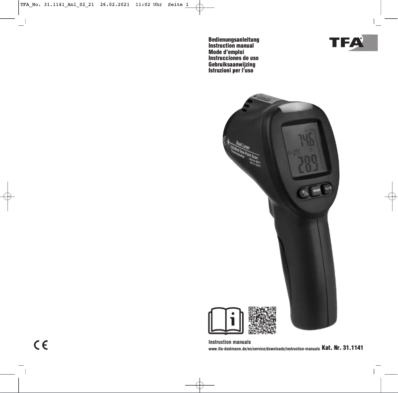 Page n°1 - Manuel utilisateur TFA Mold Detector 31.1141.06