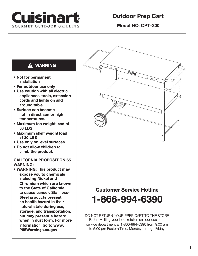 Page n°1 - Manuel utilisateur Cuisinart CPT-200