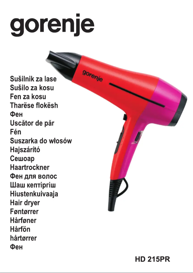 Image de la première page du manuel de l'appareil HD215PR