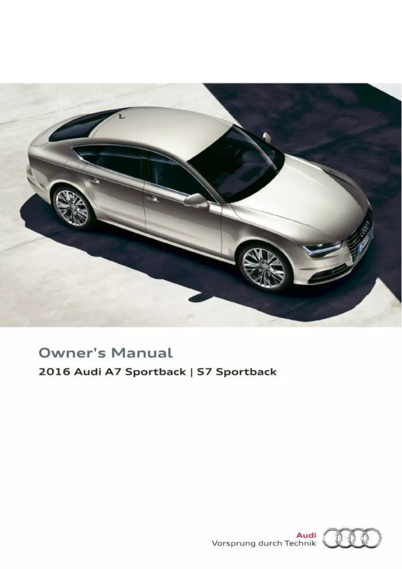 Page 1 de la notice Manuel utilisateur Audi A7 Sportback (2016)