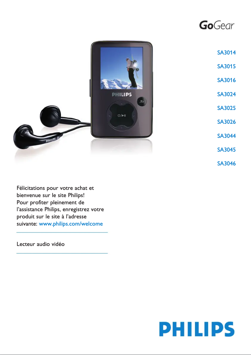 Image de la première page du manuel de l'appareil GoGear SA3085