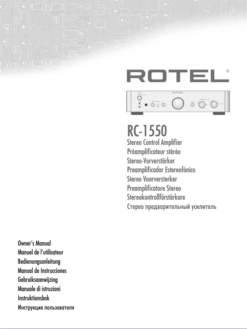 Image de la première page du manuel de l'appareil RC-1550