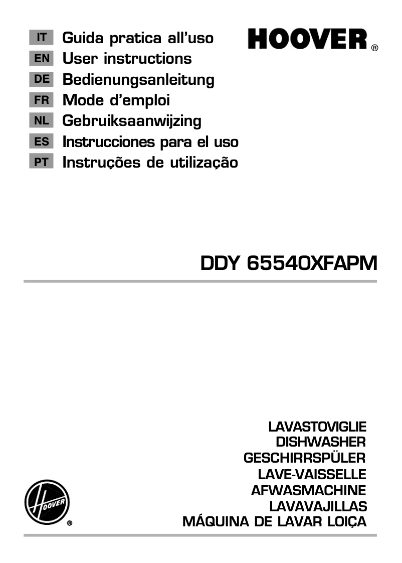 Page n°1 - Manuel utilisateur Hoover DDY 65540XFAPM-S