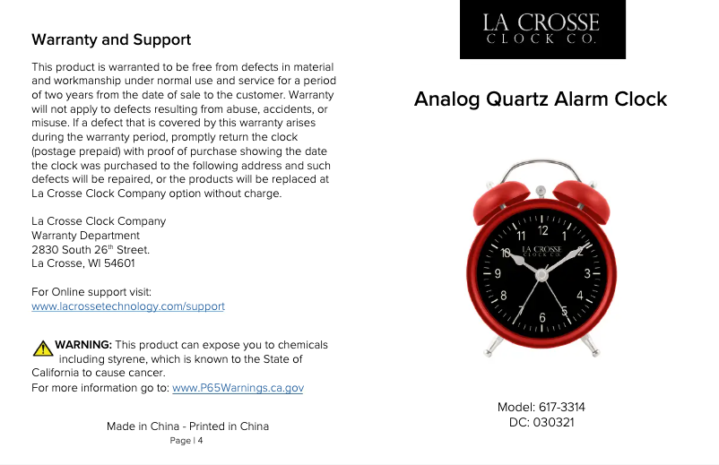 Página 1 del manual Manual de usuario La Crosse Technology 617-3314