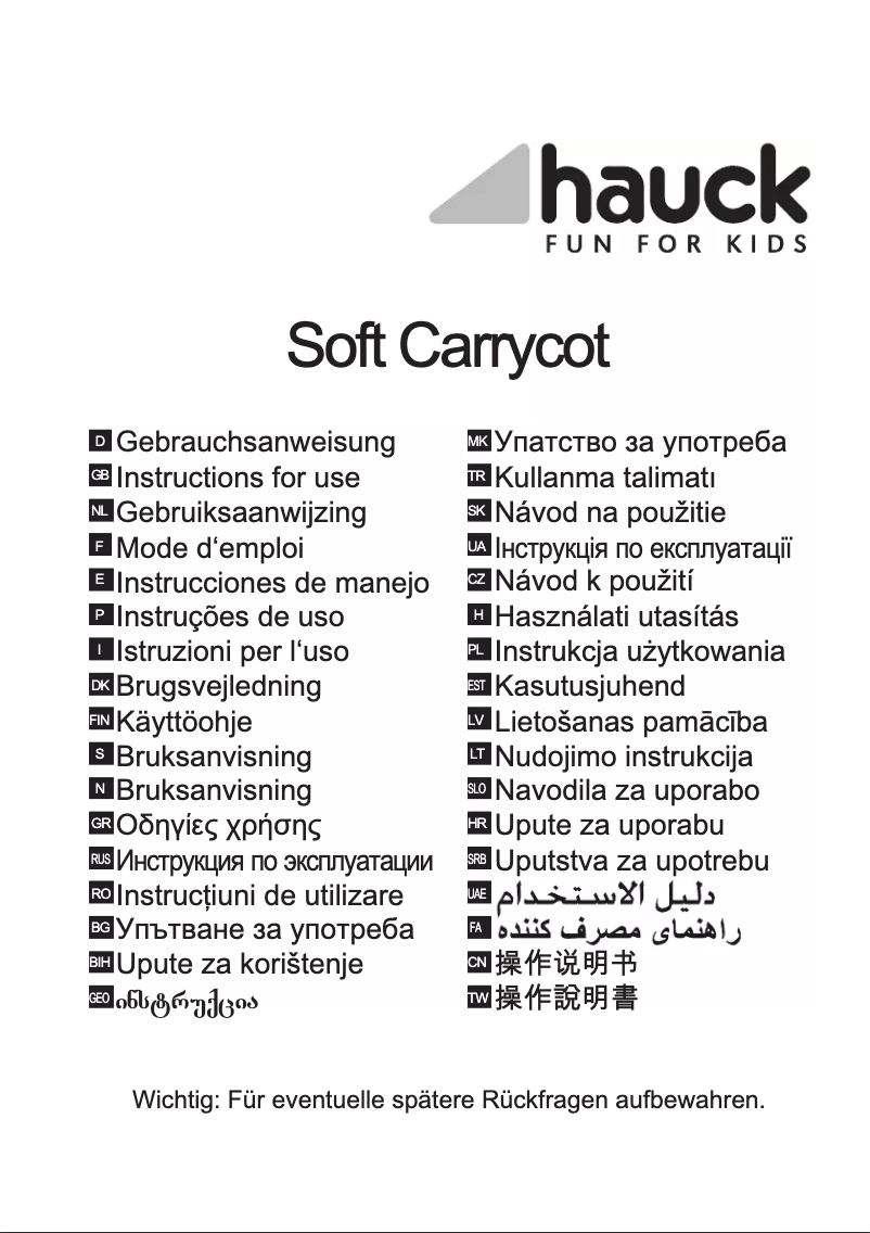 Page n°1 - Manuel utilisateur Hauck 530016