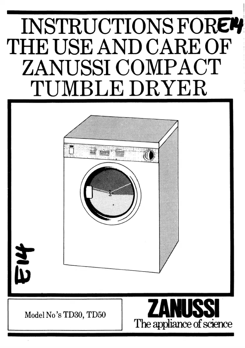 Page 1 de la notice Manuel utilisateur Zanussi TD50