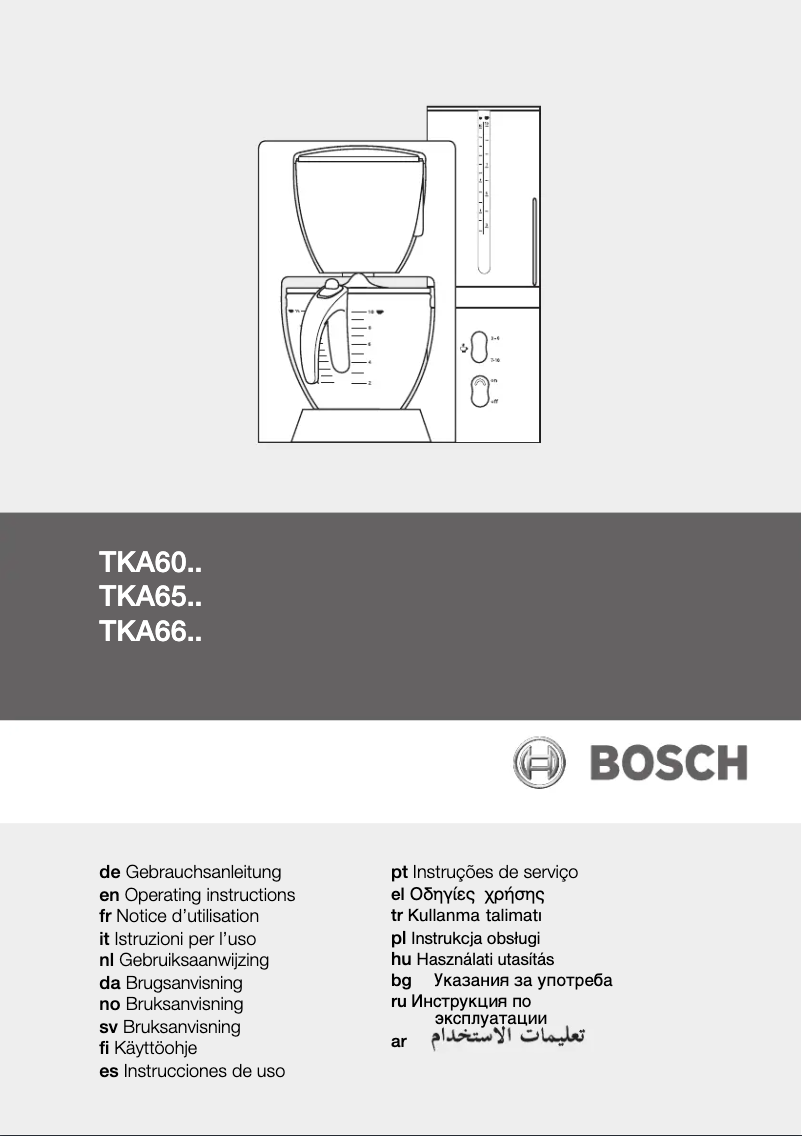 Page n°1 - Manuel utilisateur Bosch TKA6664