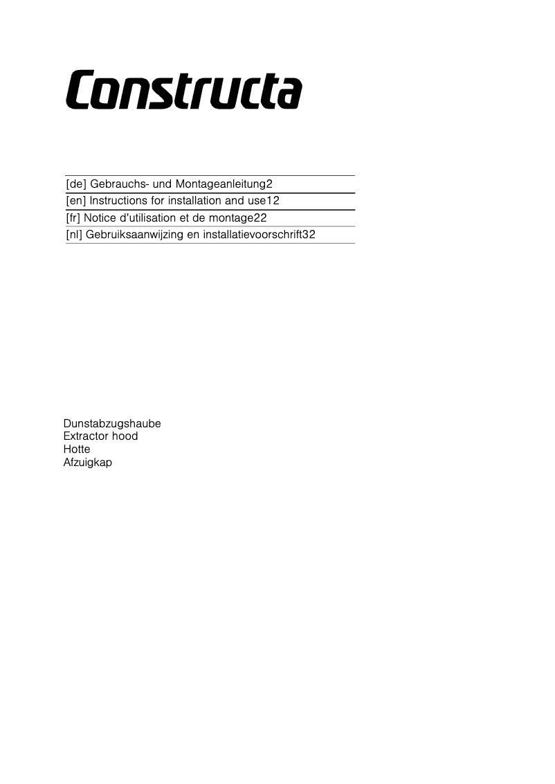 Page 1 de la notice Manuel utilisateur Constructa CD636350