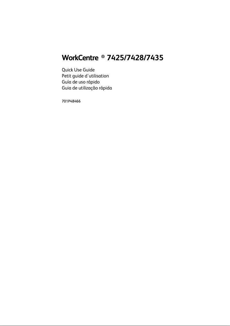 Page n°1 - Manuel utilisateur Xerox WorkCentre 7428