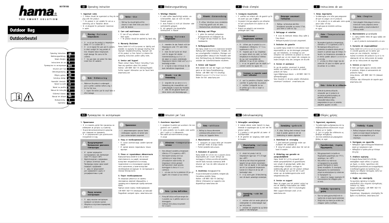 Page 1 de la notice Manuel utilisateur Hama 00178180