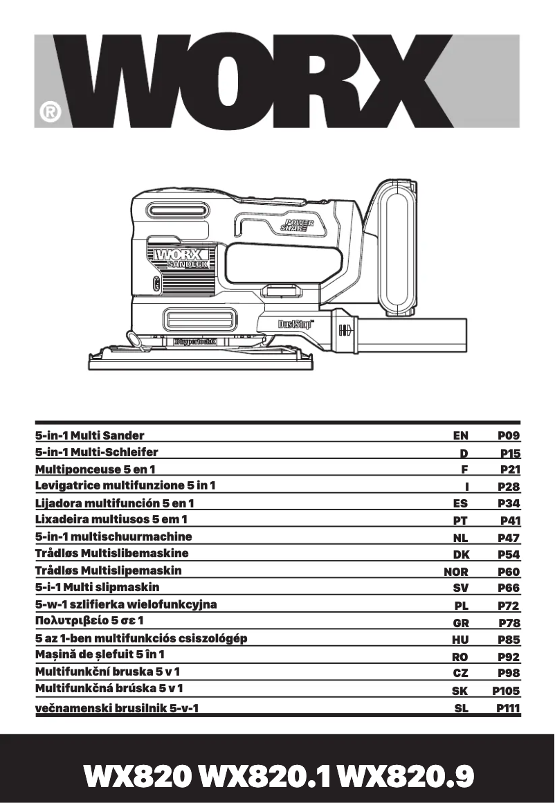 Page n°1 - Manuel utilisateur Worx WX820.1