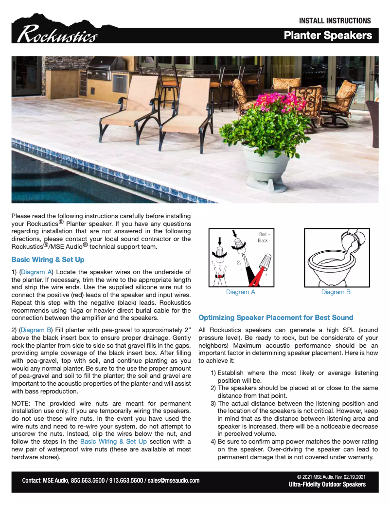 Page 1 de la notice Manuel utilisateur SoundTube Rockustics OmniPlanter 6.5