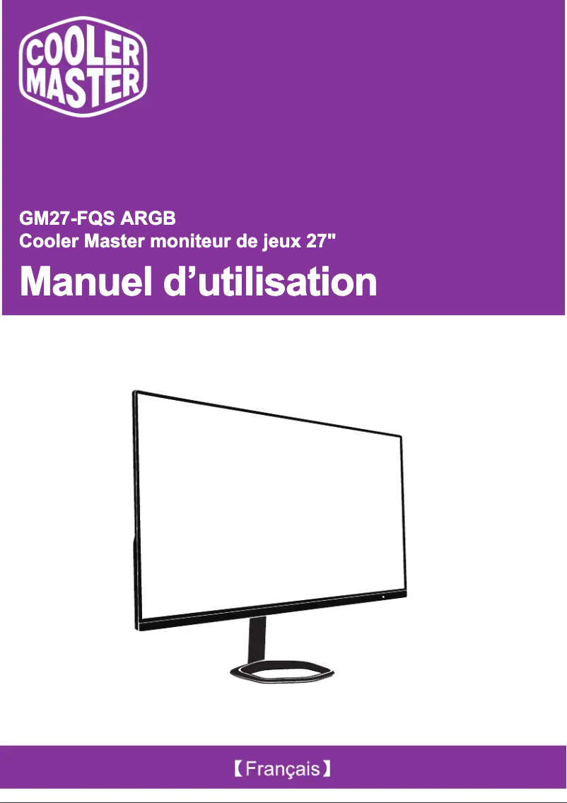 Page n°1 - Manuel utilisateur Cooler Master GM27-FQS ARGB