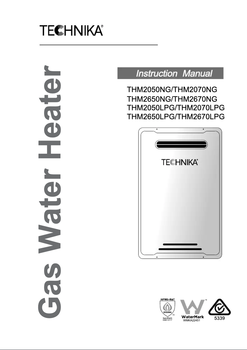 Page n°1 - Manuel utilisateur Technika THM2670LPG