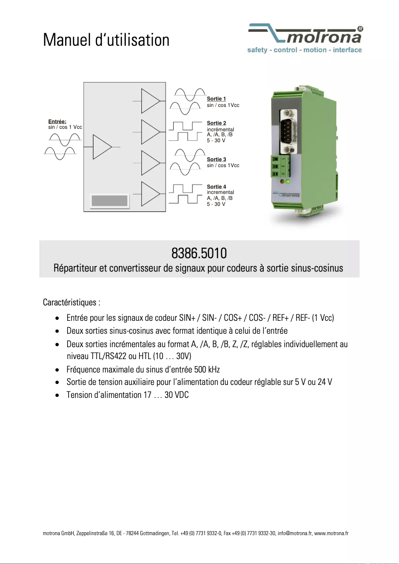 Página 1 del manual Manual de usuario Motrona 8386.5010