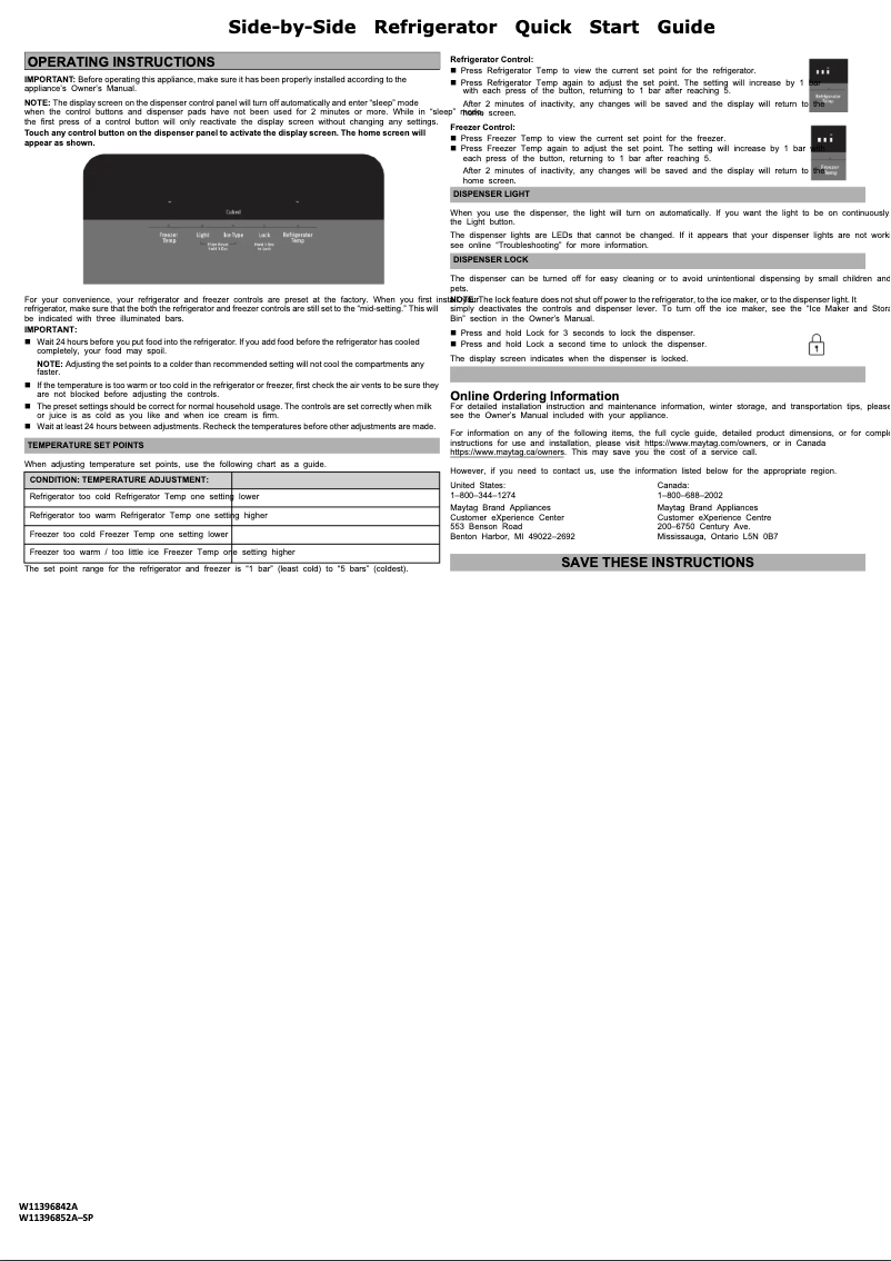 Page n°1 - Guide de démarrage rapide Maytag MSS25C4MGZ