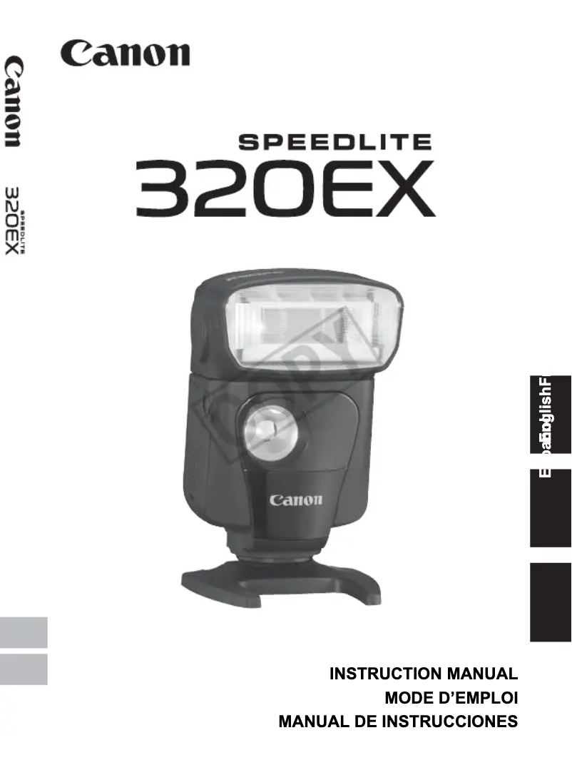 Image de la première page du manuel de l'appareil Speedlite 320 EX