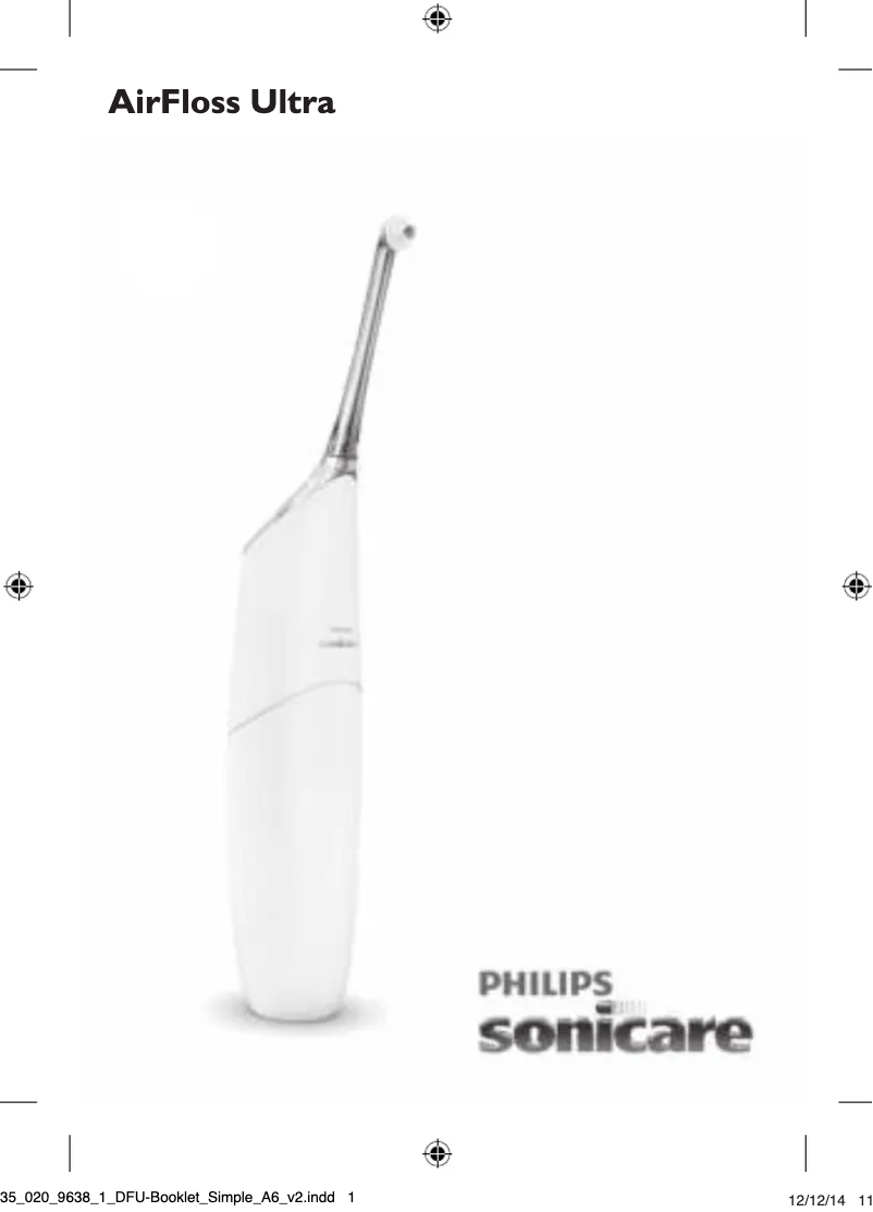 Page n°1 - Manuel utilisateur Philips Sonicare AirFloss Ultra HX8432