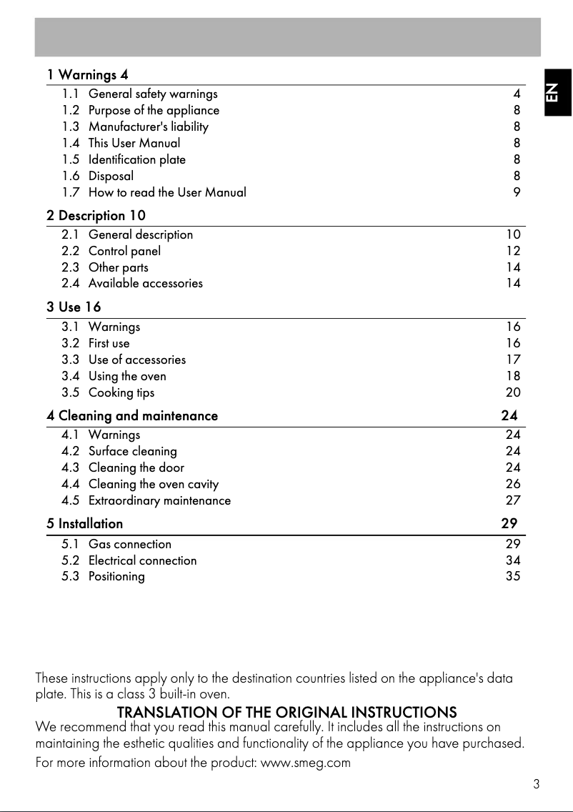 Page n°1 - Manuel utilisateur Smeg SF6302GVK