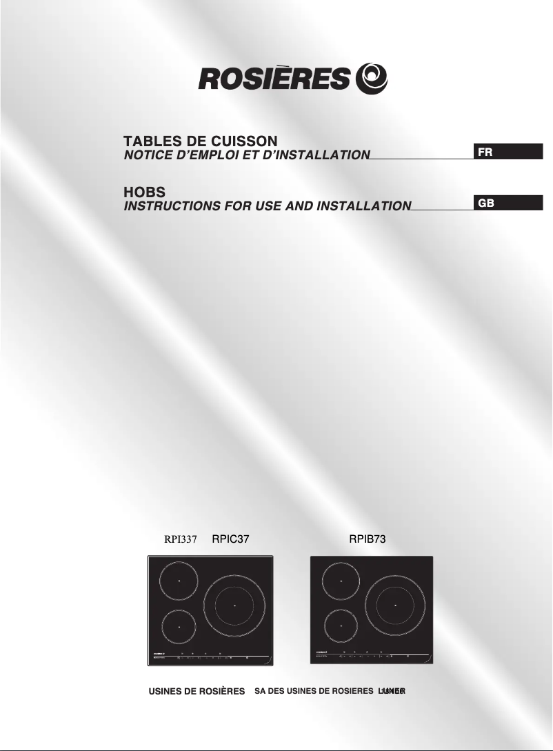 Page 1 de la notice Manuel utilisateur Rosieres RPIB 73