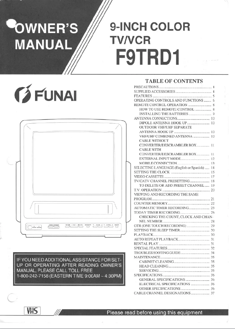 Page 1 de la notice Manuel utilisateur Funai F9TRD1