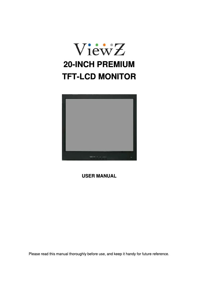 Page n°1 - Manuel utilisateur ViewZ Premium VZ-20RTH