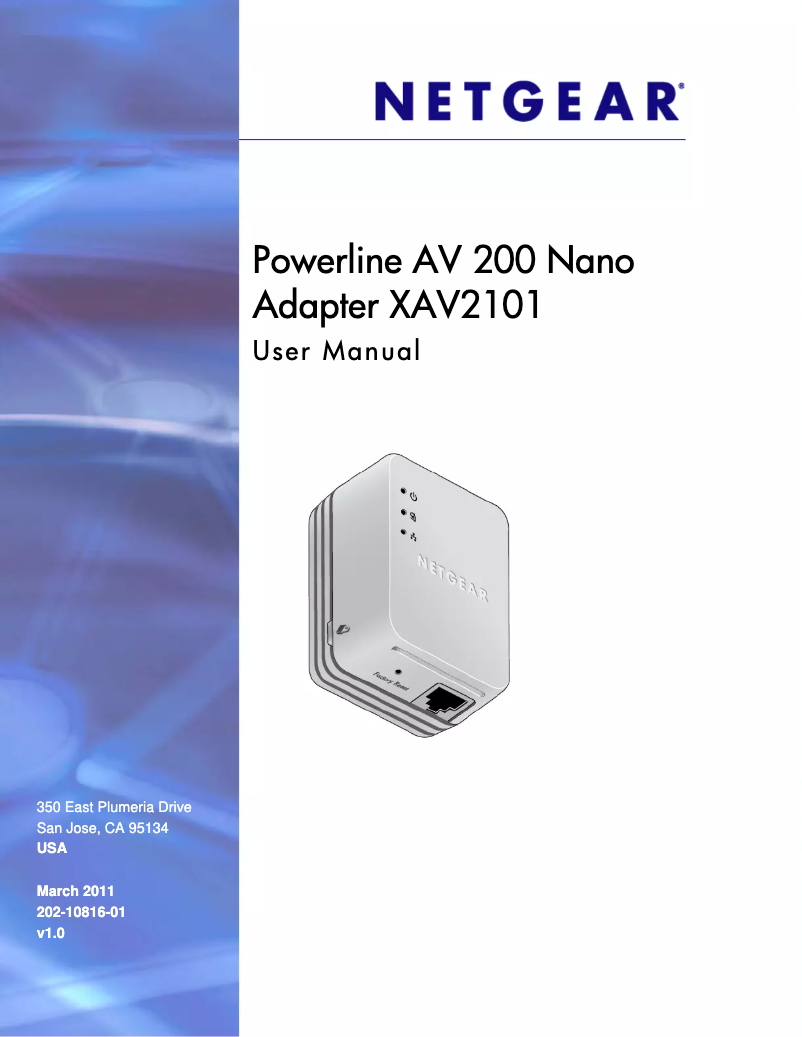 Page 1 de la notice Manuel utilisateur Netgear XAVB2101v1
