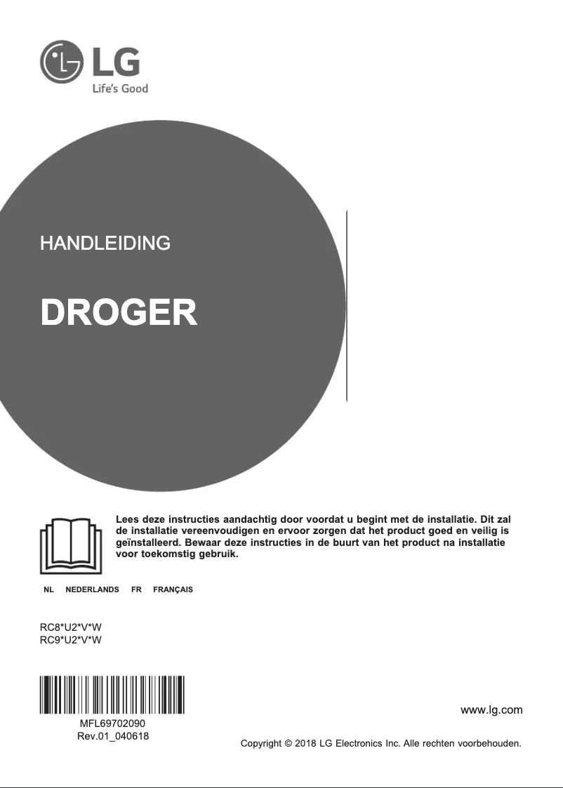 Page n°1 - Manuel utilisateur LG RC90U2AV2W
