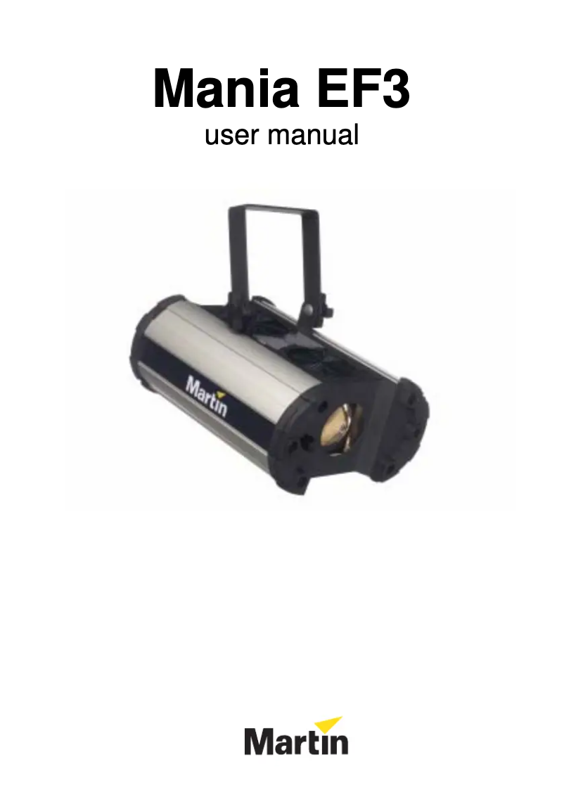Image de la première page du manuel de l'appareil Mania EF3