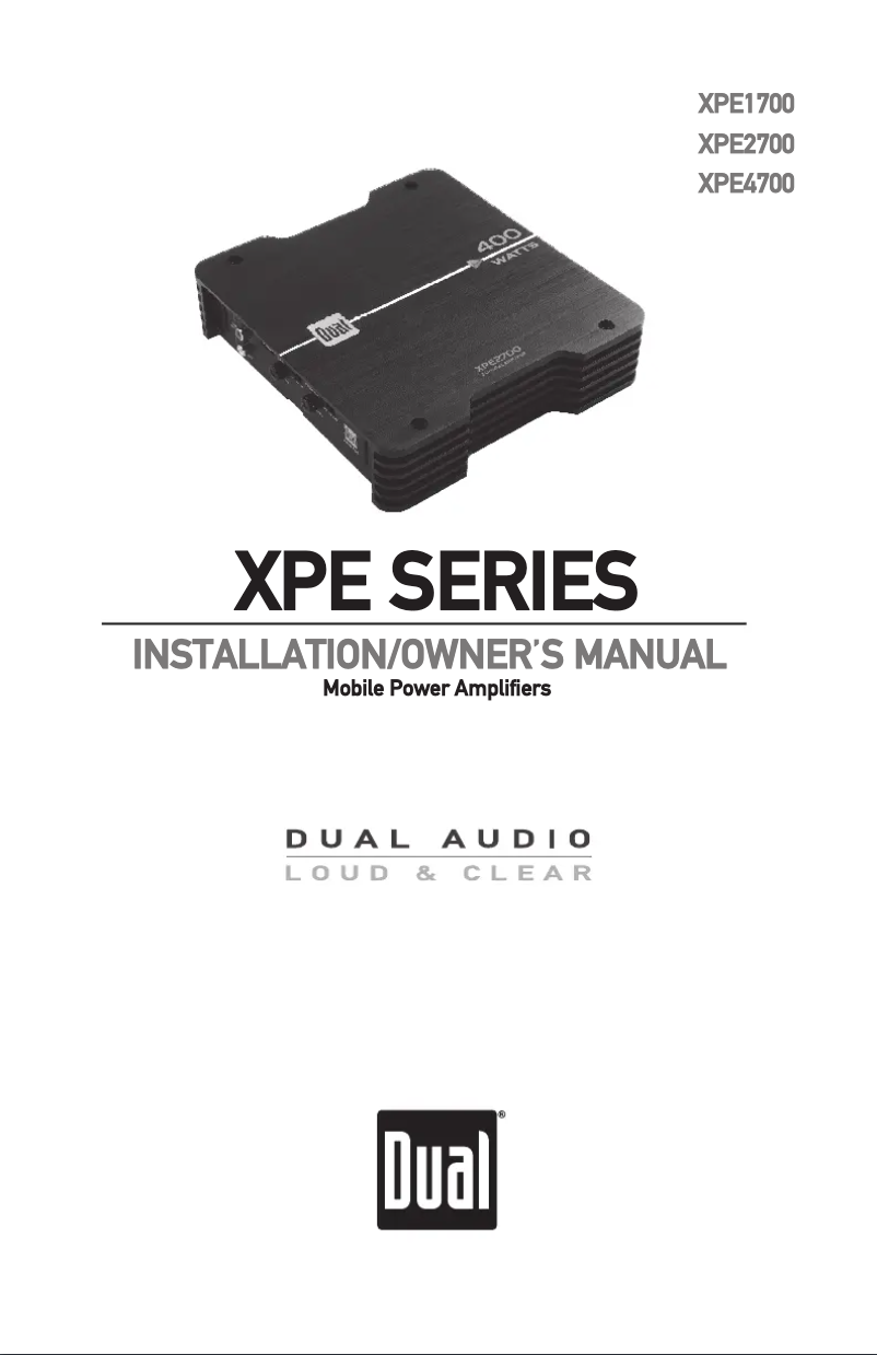 Page n°1 - Manuel utilisateur Dual XPE4700