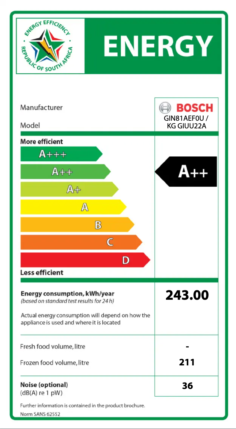 Página 1 del manual Etiqueta energética Bosch GIN81AEF0U
