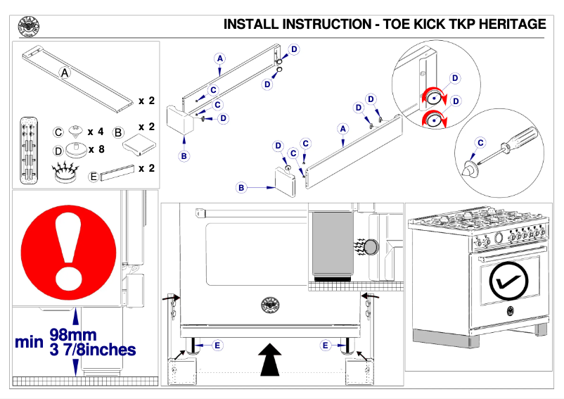 Page 1 de la notice Manuel utilisateur Bertazzoni TKHERX