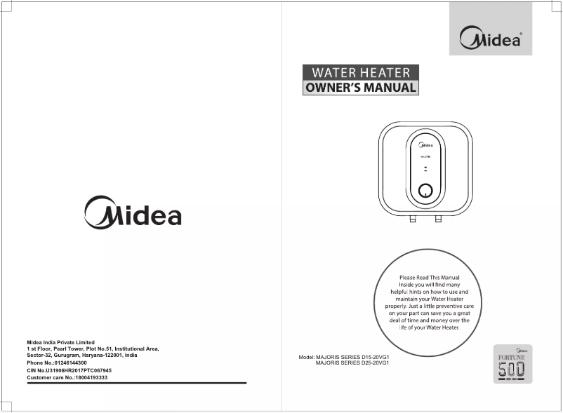 Page 1 de la notice Manuel utilisateur Midea D15-20VG1