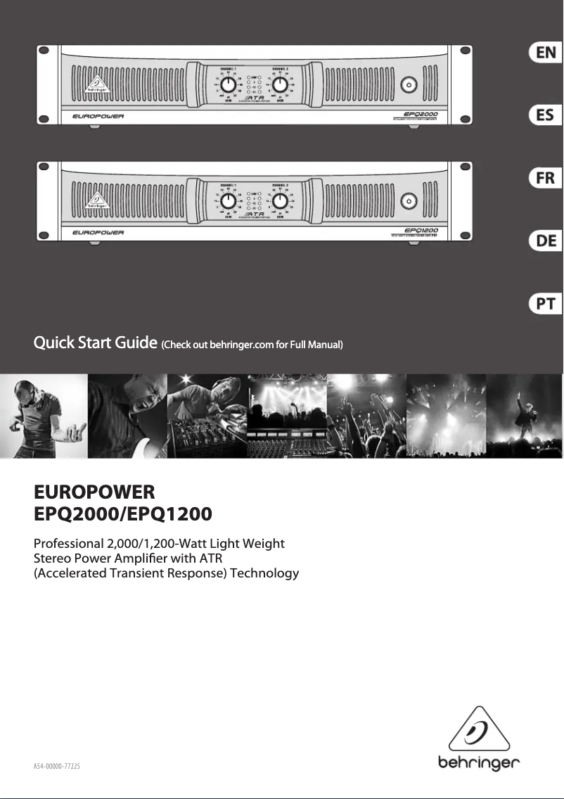 Page n°1 - Guide de démarrage rapide Behringer Europower EPQ1200