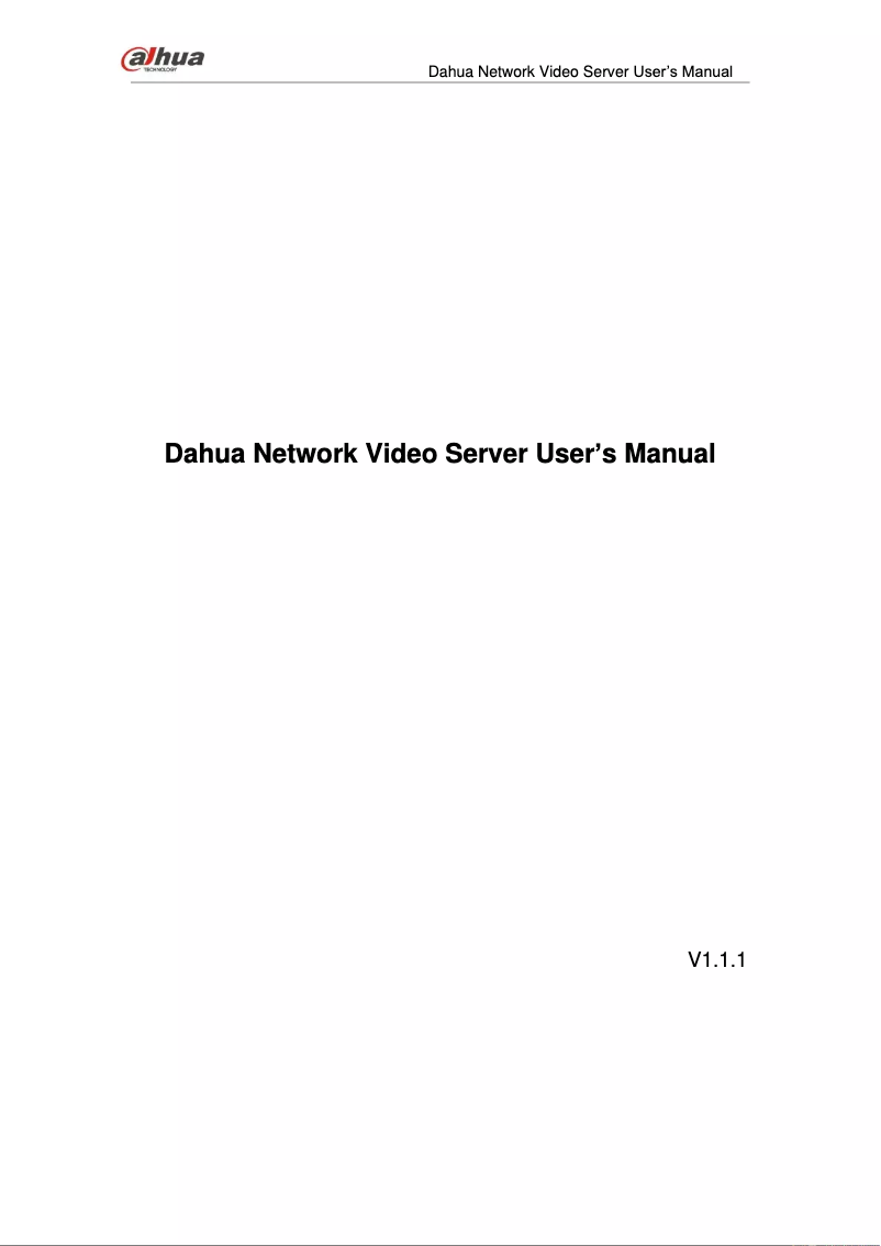 Page n°1 - Manuel utilisateur Dahua Technology NVS0104