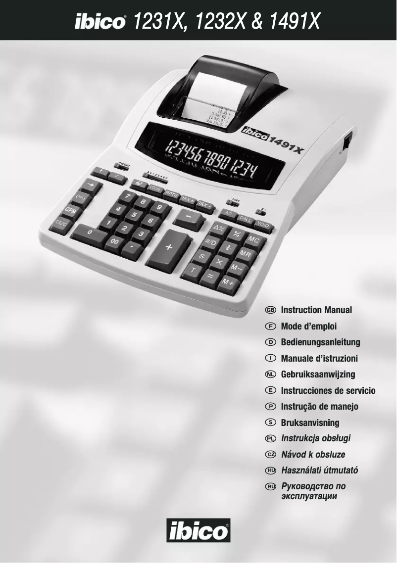 Page n°1 - Manuel utilisateur Ibico 1231x