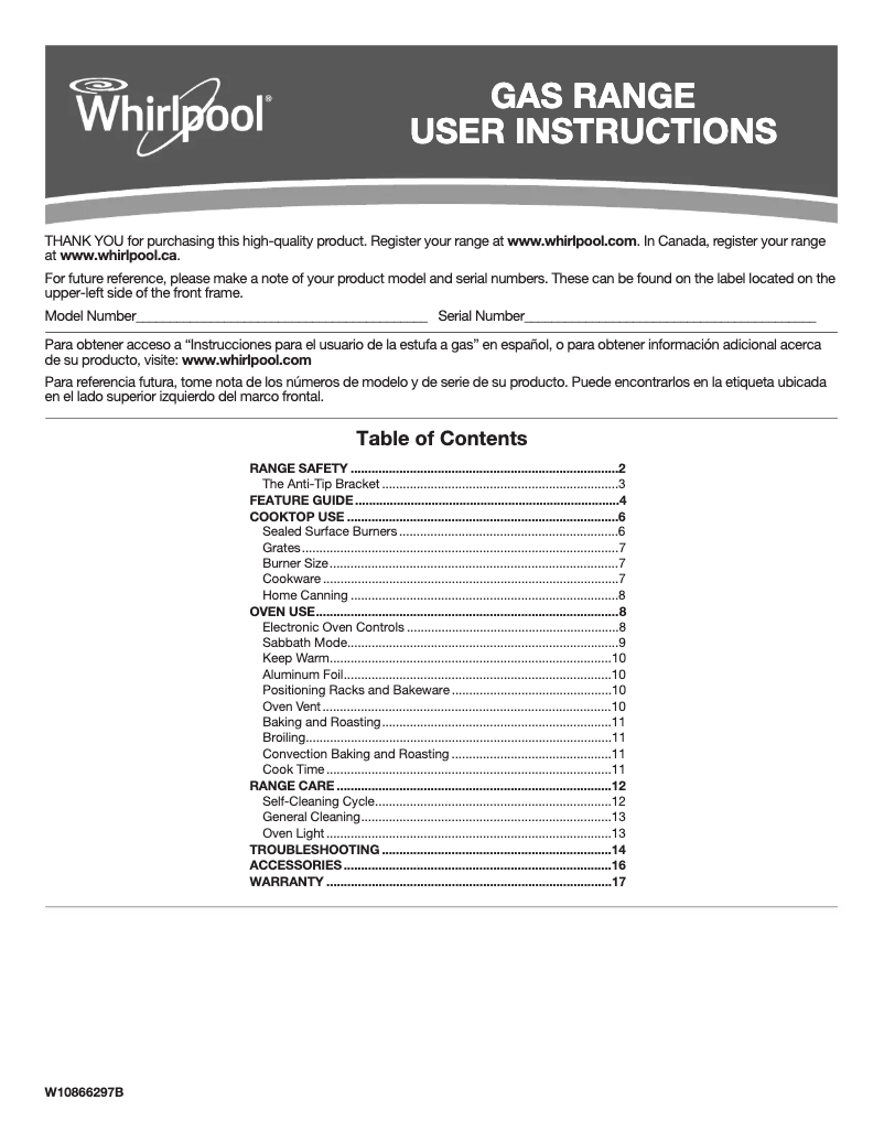 Page 1 de la notice Manuel utilisateur Whirlpool WFG520S0FS