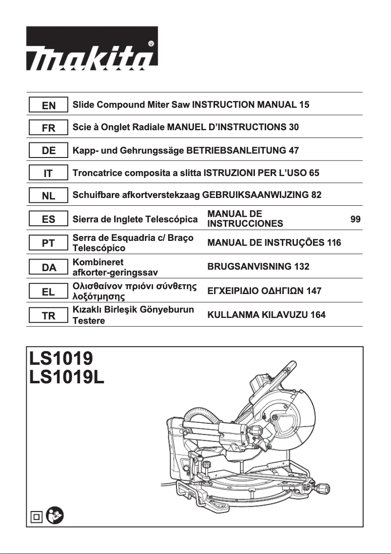 Page 1 de la notice Manuel utilisateur Makita LS1019L