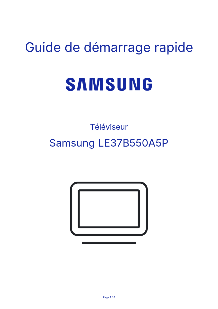 Image de la première page du manuel de l'appareil LE37B550A5P