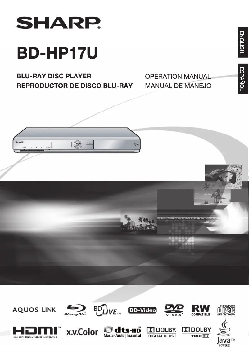 Page n°1 - Manuel utilisateur Sharp BD-HP17U