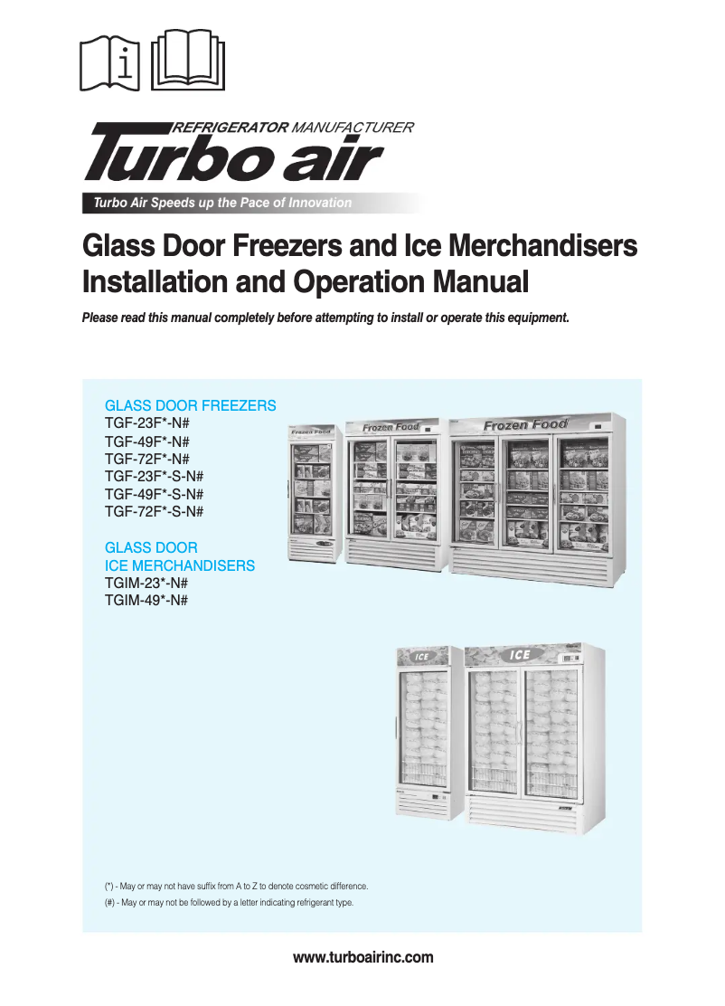 Page n°1 - Manuel utilisateur Turbo air TGF-72FB-N