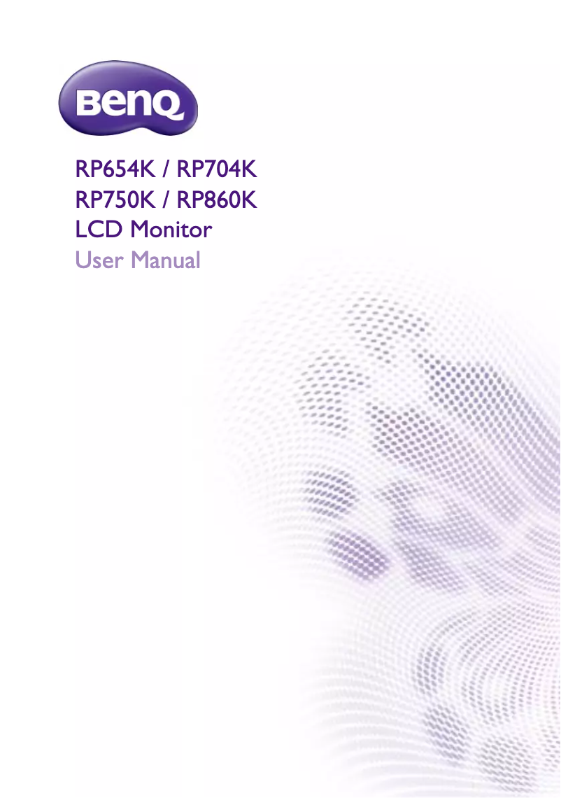 Page n°1 - Manuel utilisateur BenQ RP704K