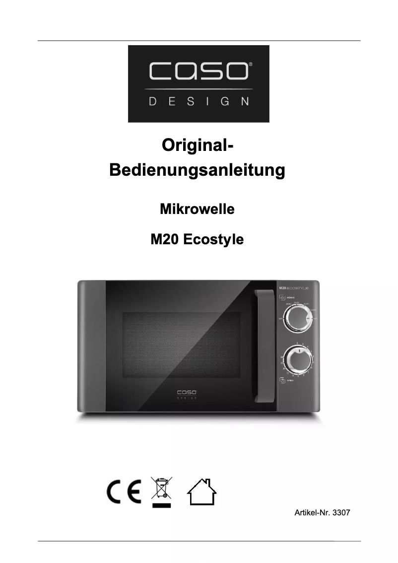 Page 1 de la notice Manuel utilisateur Caso M 20 Ecostyle Pro