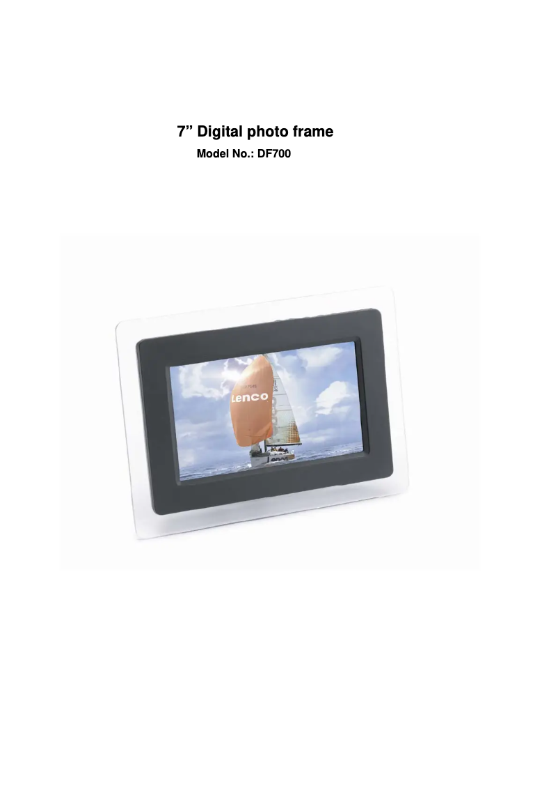 Página 1 del manual Manual de usuario Lenco DF-700