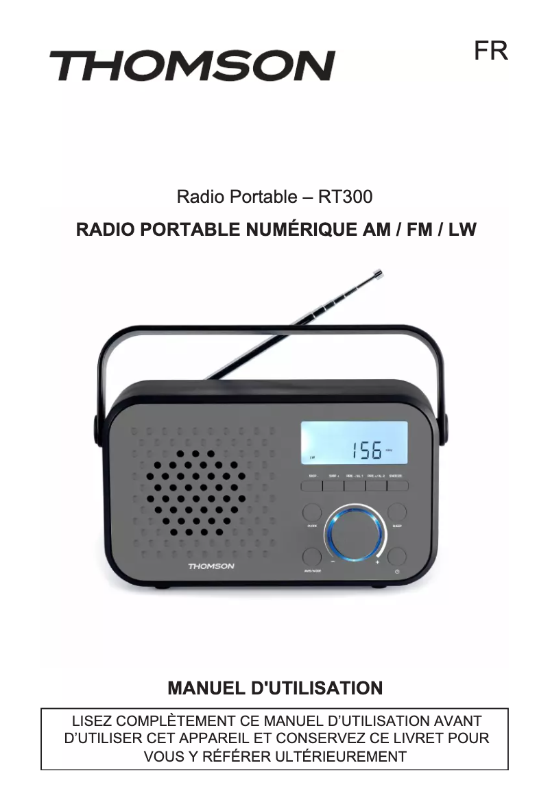 Image de la première page du manuel de l'appareil RT300