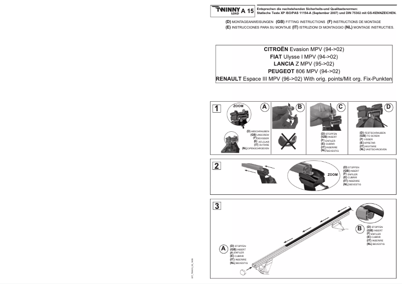 Image de la première page du manuel de l'appareil A 15