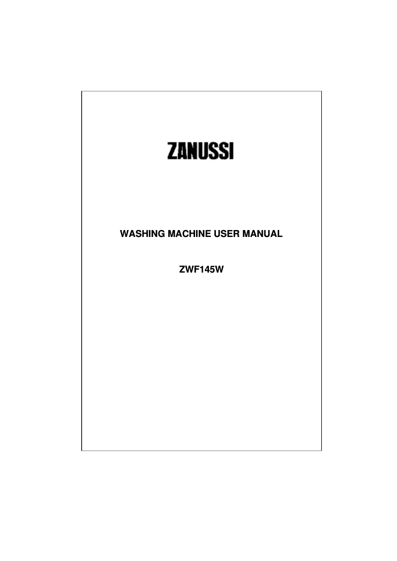 Página 1 del manual Manual de usuario Zanussi ZWF 145 W