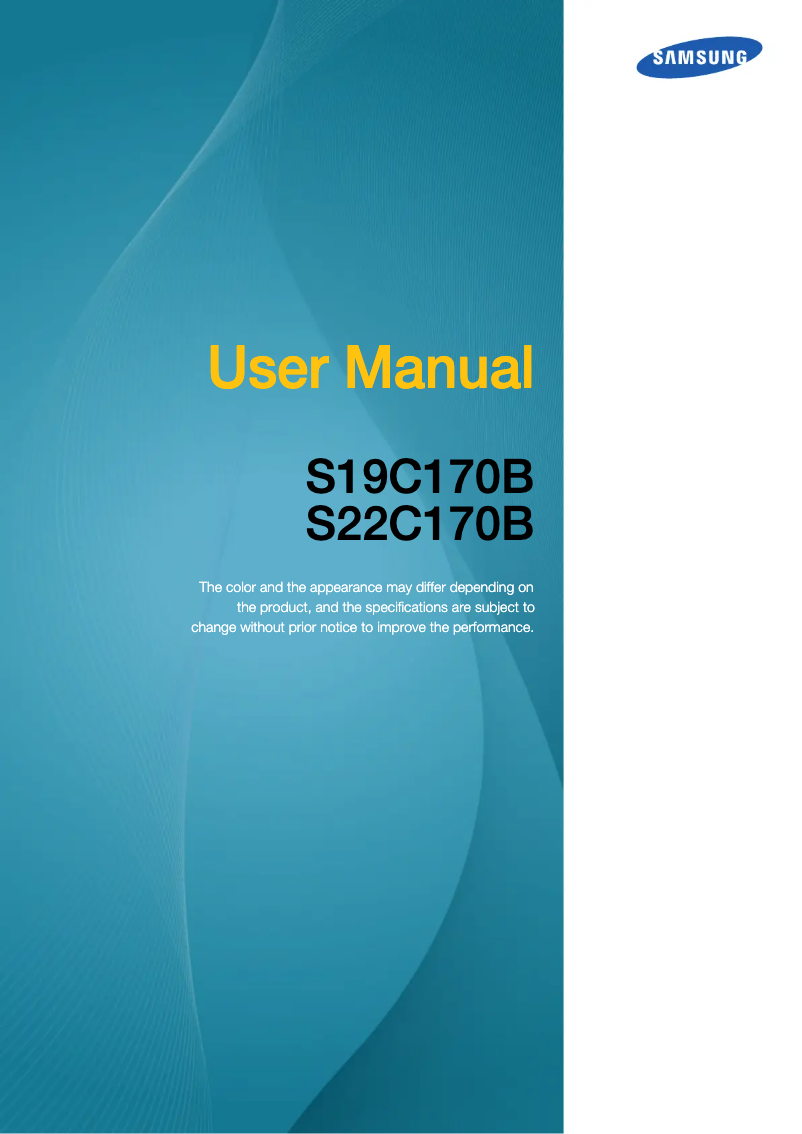 Page 1 de la notice Manuel utilisateur Samsung S22C170B