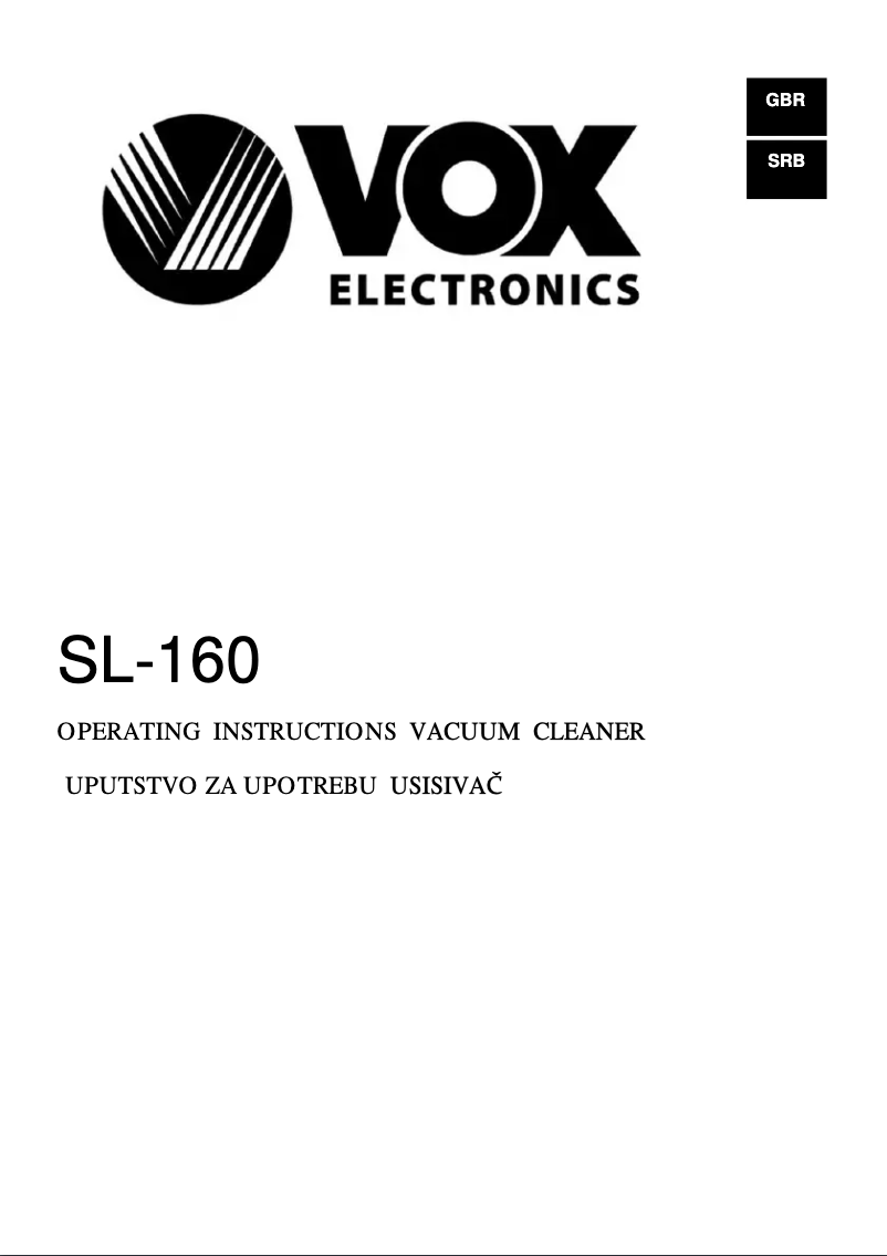 Image de la première page du manuel de l'appareil SL-160